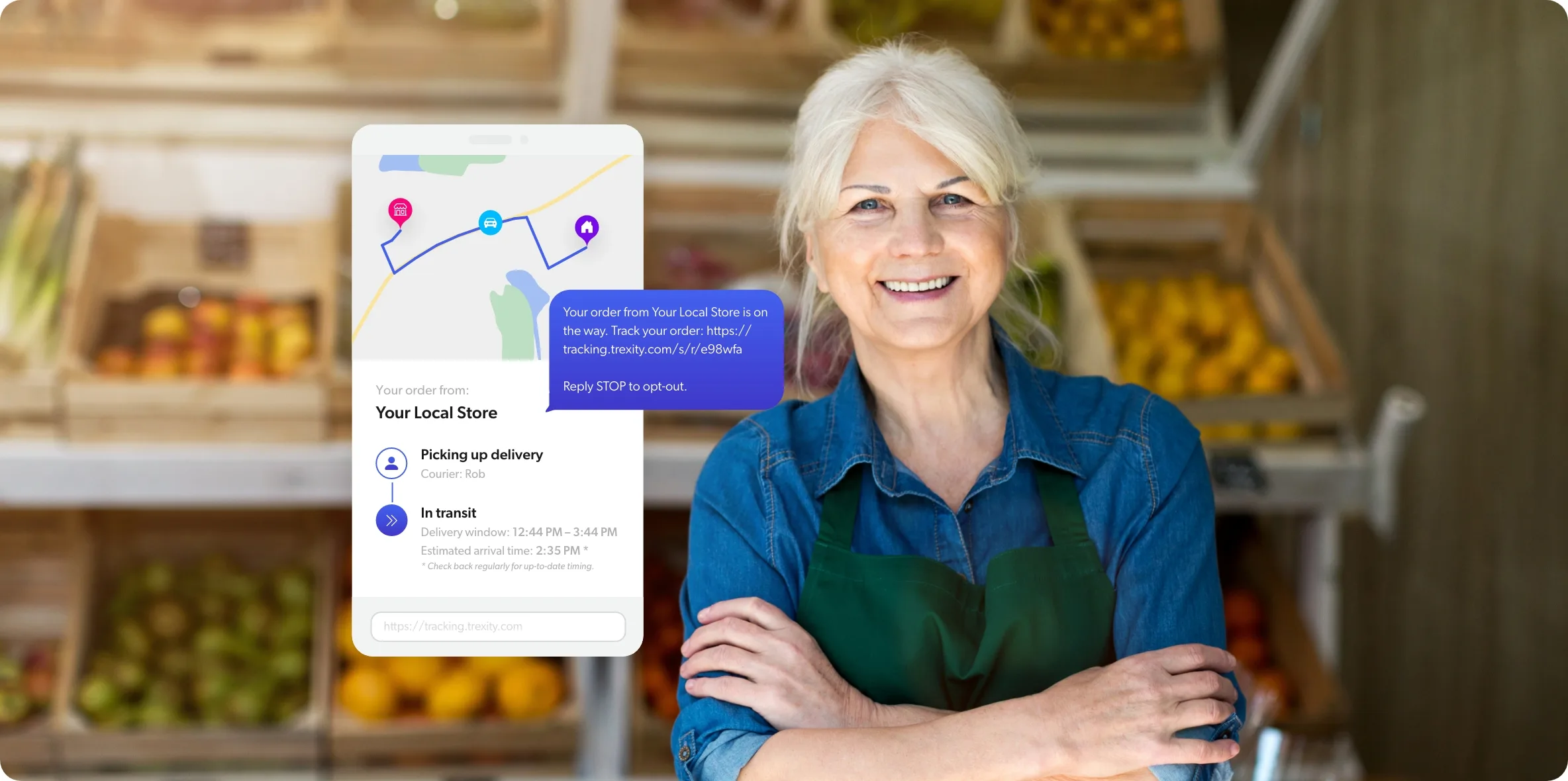 sample grocery delivery tracking