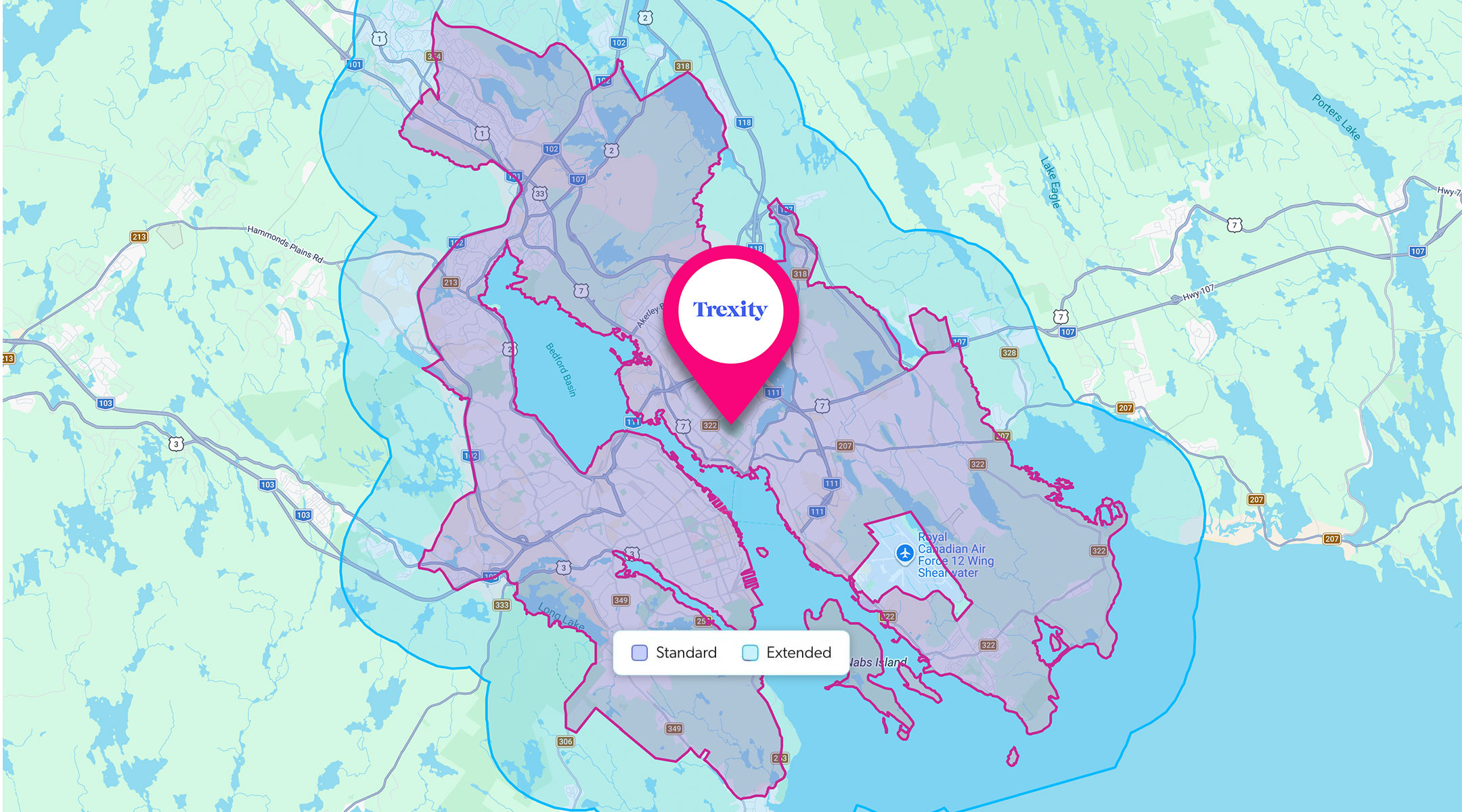 Halifax delivery zones