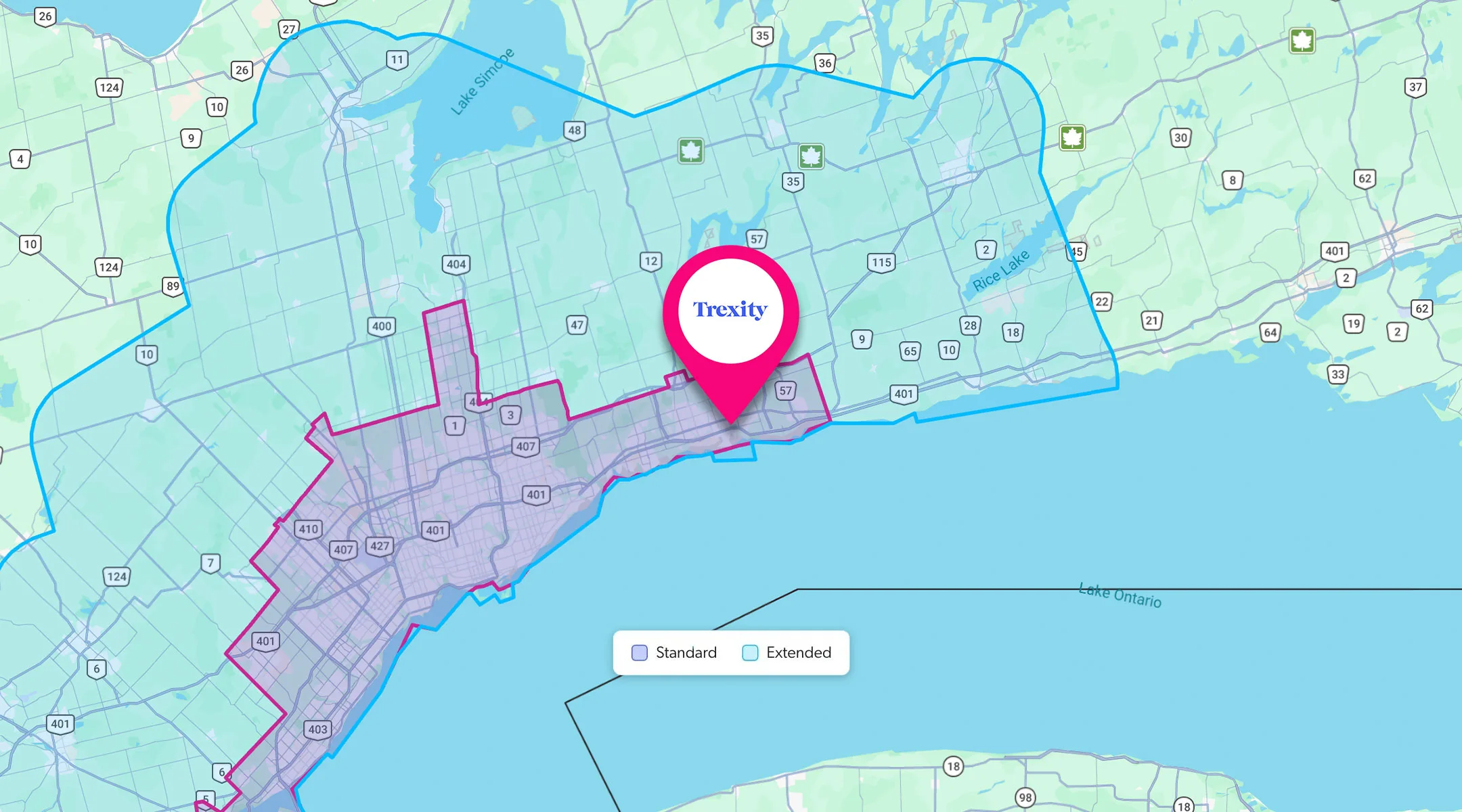 sample oshawa delivery map