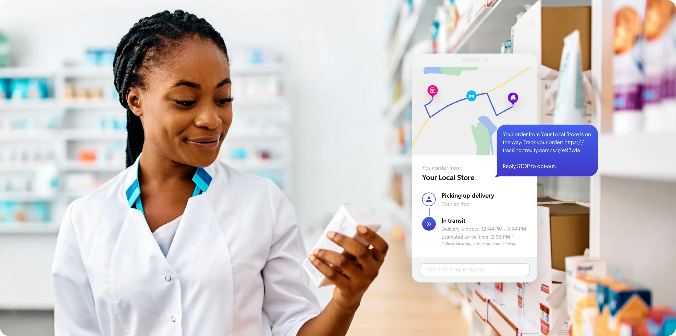 sample pharmacy tracking page