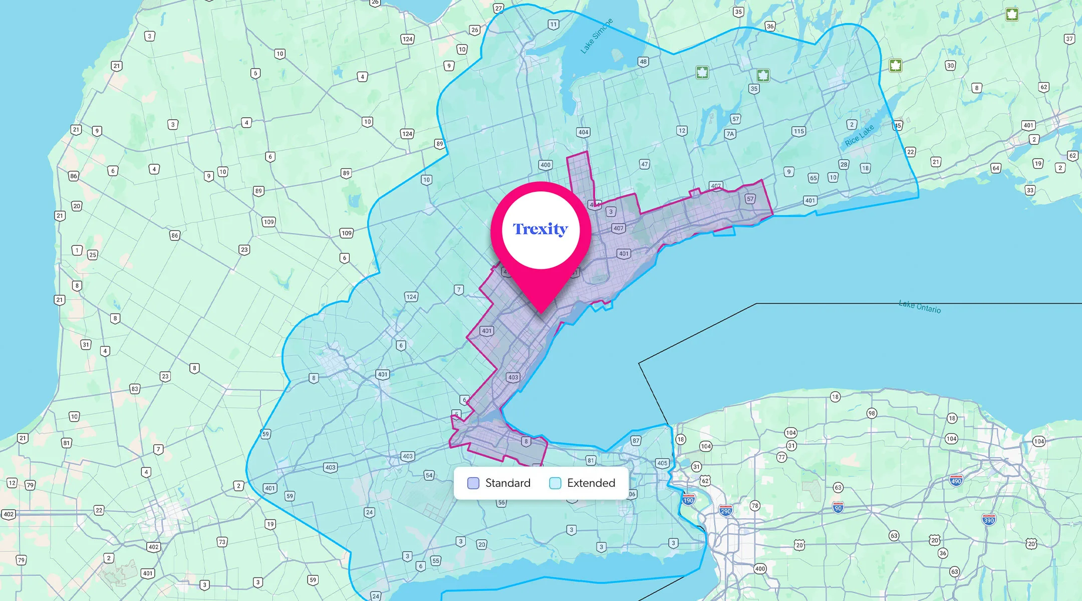 sample toronto delivery map