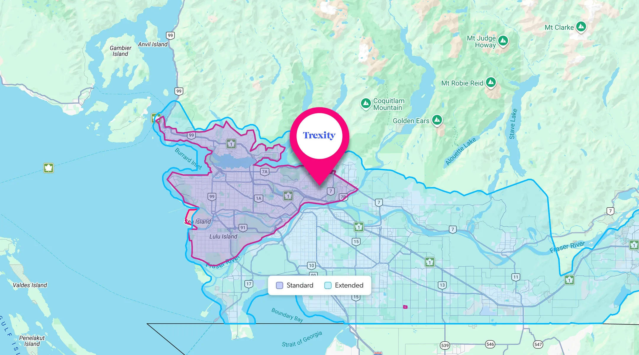 sample vancouver delivery map