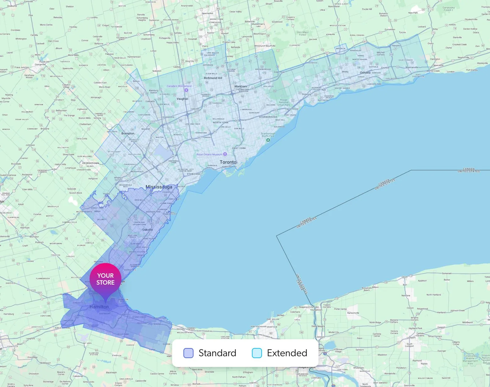 sample hamilton delivery map