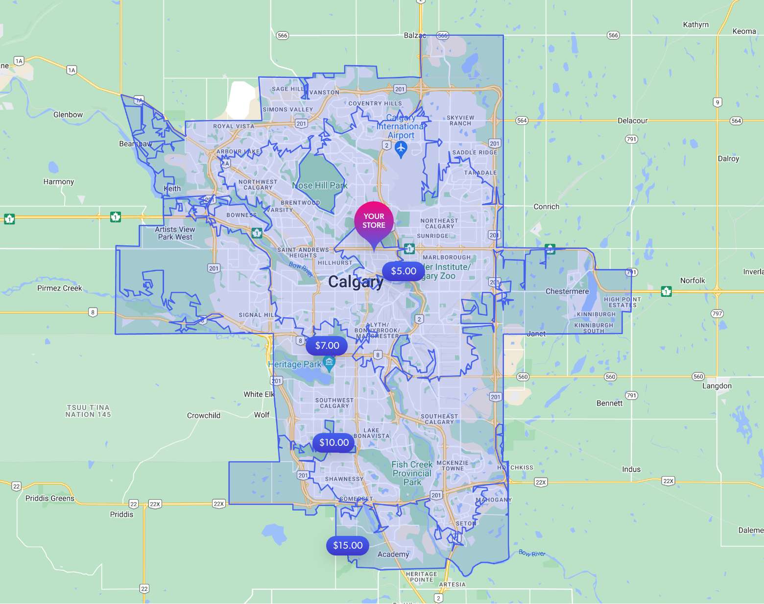 Trexity Calgary delivery zone