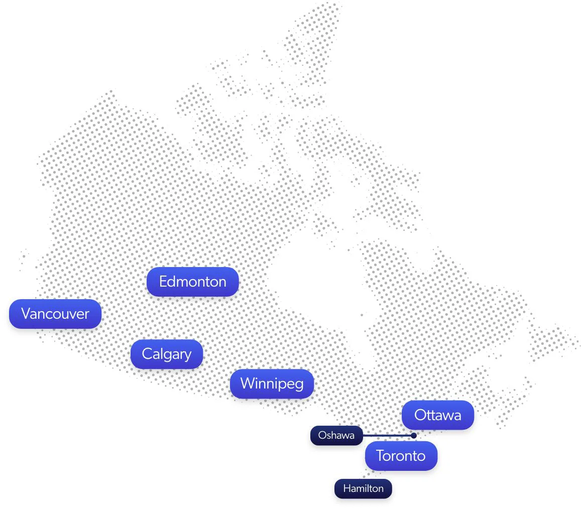 map of trexity service cities