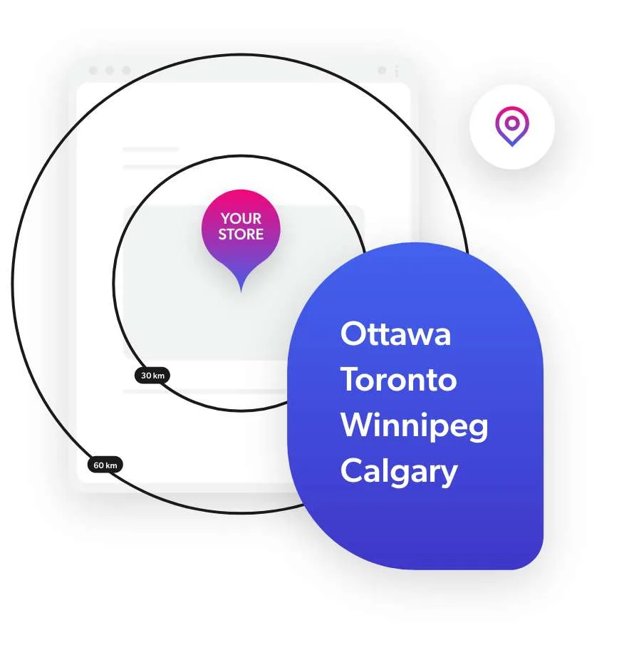 Trexity operating cities for local delivery: Ottawa, Toronto, Winnipeg, Calgary