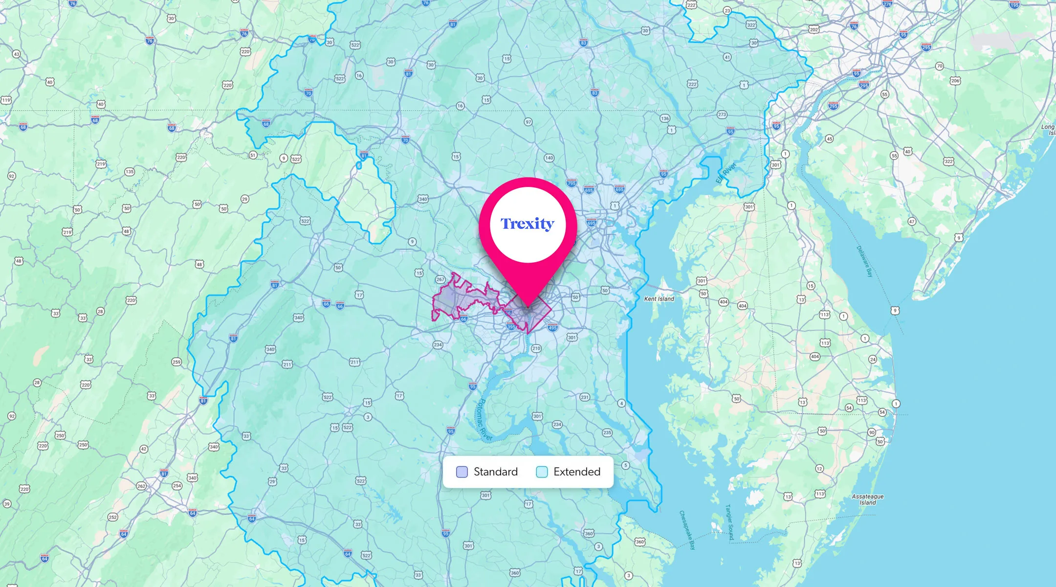 Washington DC delivery zones